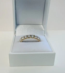 14 kt GELBGOLD BANDRING KLARER STEIN GRÖSSE R1/2 4 g - Bild 1 von 5