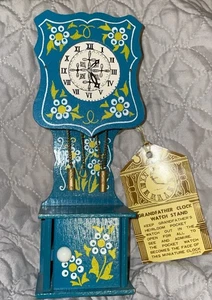VTG Wood Grandfather CL0CK Watch Stand Pocket Watch Stand Holder Case (3} - Picture 1 of 4