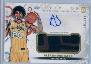 2022-23 Topps Inception OTE Alexandre Sarr /149 AUTO Black Jersey RC Wizards - Picture 1 of 2