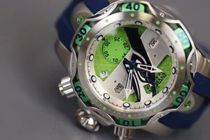 INVICTA NFL Men 52.5mm Stainless Steel + Aluminum Blue + Green + Steel Blue - Picture 1 of 5