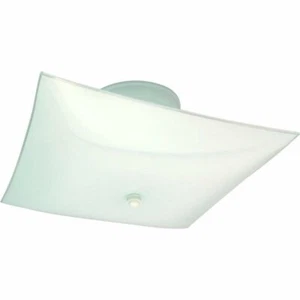 Hardware House White 2 Light Ceiling Fixture w/Frosted Glass. Two Packs! - Picture 1 of 7