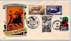 #3084 FOLK HEROES PAUL BUNYAN NAKANO PERFINS MADRID SPAGNA CORRIDA COMBO FDC - Foto 1 di 1