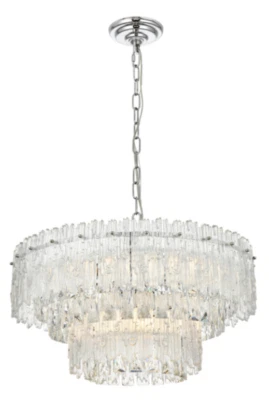 EMILIA 6 LIGHTS 21" CHROME CHANDELIER BY ELELEGANT LIGHTING, 1780D21C - Image 1 of 4