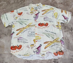 VINTAGE JAMS WORLD ITALIAN FOODART SET SHIRT XXL & DRAWSTRING PANT SZ L - Picture 1 of 6