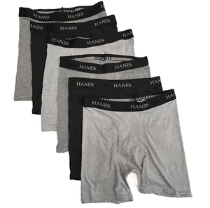 Boy's Hanes Boxer Briefs LARGE 6 Pack Tagless Boxers NEW NWOT - Picture 1 of 3