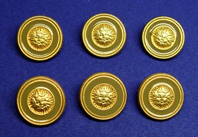 KASPER replacement buttons 6 Grayish Beige Enamel Gold Tone Metal Good Used Cond - Image 1 of 4