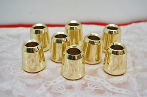 8 New Solid Brass Candle Followers for 7/8" diam. candles,  Burners, Candelabra - Picture 1 of 4