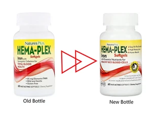 Nature's Plus Hema-Plex Capsules 60 Fast-Acting Softgels Super Fast UK Stock - Picture 1 of 2