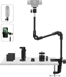 Soporte para cámara web de 25 pulgadas con soporte para teléfono - Imagen 1 de 5