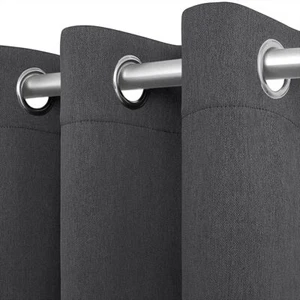White Classic [2-Panels Cozlo Blackout Curtains for Bedroom with Grommet Black - Picture 1 of 1