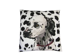 Dalmatian Velvet Feel Dog Cushion 45x45cm Choose Cover Only/Filled Cushion - Picture 1 of 5