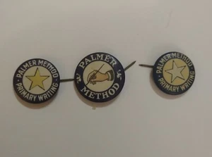 Vintage Advertising Palmer Writing Method Pins Lot Of 3 - Picture 1 of 4