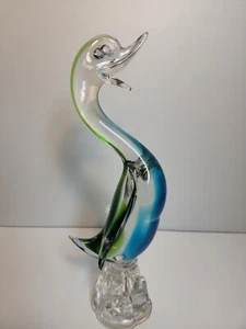 Artistical Art Glass Murano Obal Vetreria Sommerso Swan Figurine VTG - Picture 1 of 12