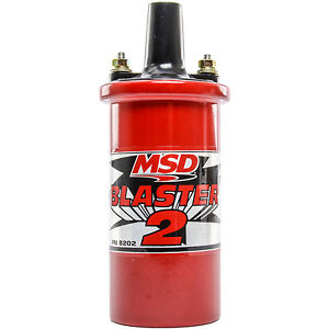 GENUINE MSD 8202 Blaster 2 Coil Hi Performance 45000 Volt .7 ohm Oil Filled Red