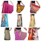 10 Pc Silk Skirt Vintage Sari Mini Wrap Skirt Bohemian Multicolor Hippie Skirt