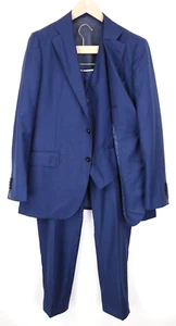 SUITSUPPLY La Spalla Men Suit UK42R Single-Breasted Blue Pure Wool 3 Piece - Picture 1 of 24