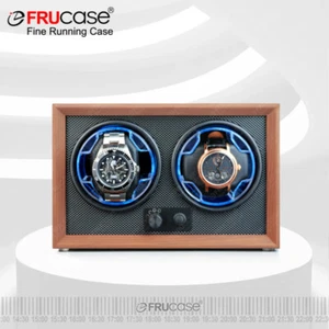 FRUCASE Double Watch Winder for Automatic Watches 2 Rolex Box Jewelry Display Co - Picture 1 of 15
