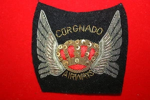 GORRA DE PILOTO DE AEROLÍNEA CIVIL EE. UU. INSIGNIA CORGNADO AIRWAYS ALAMBRE LINGOTE - Imagen 1 de 1