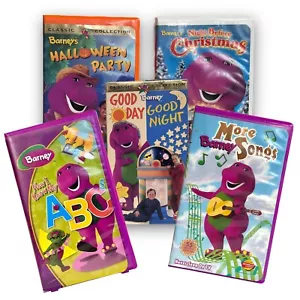 VTG 90s Barney VHS Lot: Halloween, Christmas, More Songs, Good Night, ABCs + - Imagen 1 de 15