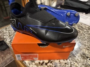 Youth Size 6 Black Nike Jr Mercurial Vapor 15  Air Zoom Academy FG Soccer Cleats - Picture 1 of 6