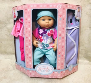 NEW My Sweet Love 12.5" Baby Doll & Outfits 6 Piece Play Set Panda Clothes - Picture 1 of 7