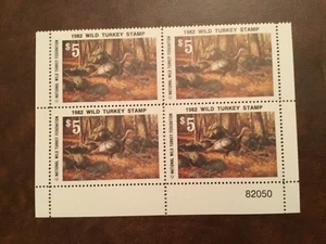 ICOLLECTZONE  Wild Turkey Federation 1982 Stamp Plate Block VF NH - Picture 1 of 1