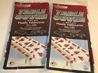 2 Baseball Cleveland Indians Plastic Tablecloth Party Supply SEALED NEW 54"-108"