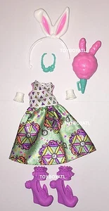 Ever After High Carnival Date Bunny Blanc Doll Outfit Dress Shoes Headband Ears - Picture 1 of 1
