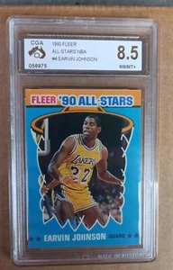 Earvin Magic Johnson All Stars Fleer 1990/91 - NBA Card CGA 8.5 NM/MINT+ not PSA - Picture 1 of 2