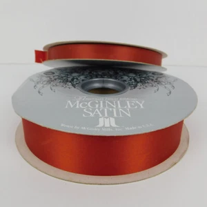 2X VTG McGinley Satin Acetate Ribbon 1.25" & 1/2" x 100 Yards RUST Burnt Orange - Picture 1 of 16