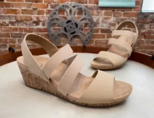 Life Stride Bone Beige Marina Sandals 7.5 Sale Strappy Wedge Heel - Picture 1 of 3