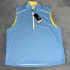 NWT Zero Restriction 1/4 Zip Golf Vest Light Blue Tech Layer Z425 Mens XXL - Picture 1 of 8
