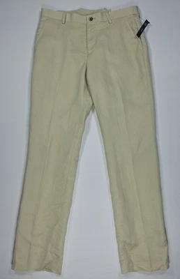 Pantalones de vestir INC de lino beige ajustados 29x30 para hombre Foto 1 de 4