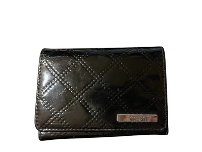 Kenneth Cole Reaction Black Quilted Vegan Patent Leather Wallet - Image 1 of 3