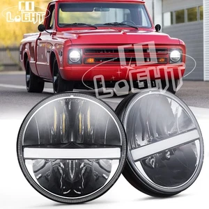 2x DOT 7" Round LED Headlights Hi-Lo w/DRL For Chevrolet C10/20/30 Pickup Truck - Bild 1 von 13