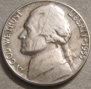 SELLING AS SHOWN - A 1955 P JEFFERSON NICKEL *** 575 - Picture 1 of 8