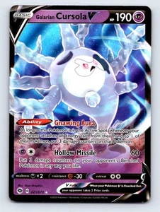 Pokemon 2020 GALARIAN CURSOLA V 21/73 Campioni Percorso Holo - Foto 1 di 2