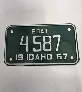 Oldtimer 1967 Idaho Boot Nummernschild (4-587) grün  - Bild 1 von 2