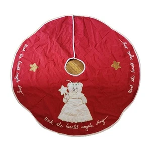 Dakin 1988 42" rot gepunktet Baum Rock Engel Bär Hark The Herald Angels Sing - Bild 1 von 8