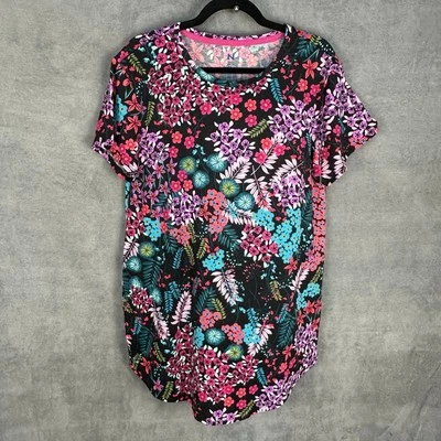 Pijama cómodo elástico manga corta floral rosa mediano Natori para mujer Foto 1 de 4