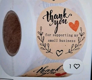 100 Thank You For Supporting My Small Business STICKER LABELS 2" Round - Picture 1 of 3
