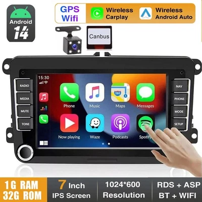 Für VW Golf 5 6 Plus Touran Caddy Jetta Autoradio Android 15 Apple Carplay NAVI - Bild 1 von 4