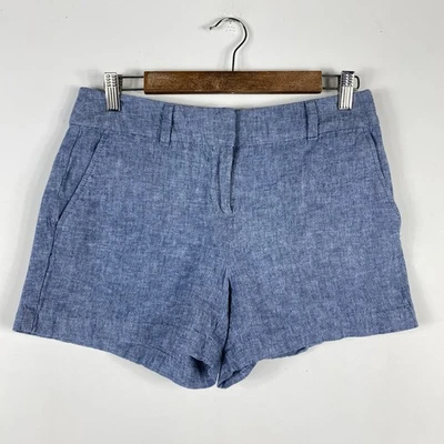 Ann Taylor LOFT Size 2 Linen Cotton Shorts Blue - Image 1 of 4
