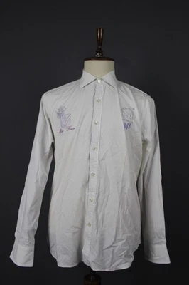 LA MARTINA White Cotton Collared Long Sleeve Slim Fit Button-Down Shirt Size 2XL - Image 1 of 4