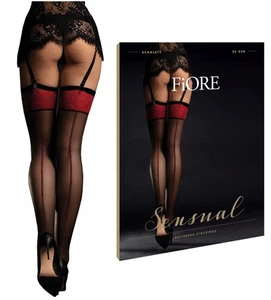 Fiore Scarlett Designer-Top-Strümpfe mit zwei Tonen Rückennaht... - Bild 1 von 16