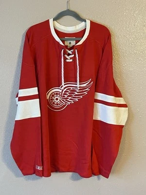 Men’s 2XL NWOT Detroit Red Wings CCM Vintage Ribbed Pullover Sweatshirt Red - Image 1 of 4