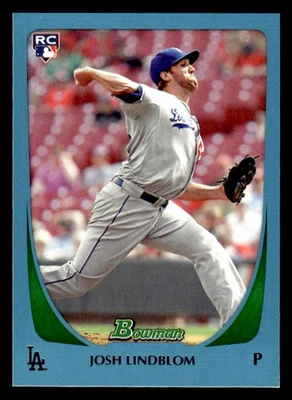 Josh Lindblom 2011 Bowman Draft Picks & Prospects Blue #/499 #58 Dodgers ESE - Image 1 of 2
