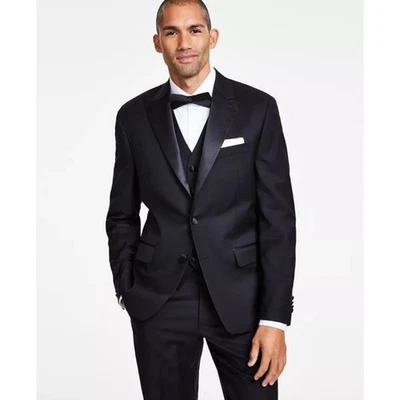 Michael Kors Men's Black Wool Katcher Classic-Fit Formal Tuxedo Jacket Size 50L - Image 1 of 4