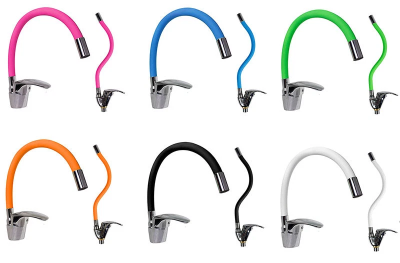 Miscelatore a canna alta flessibile rubinetto orientabile monocomando acciaio  - Immagine 1 di 1