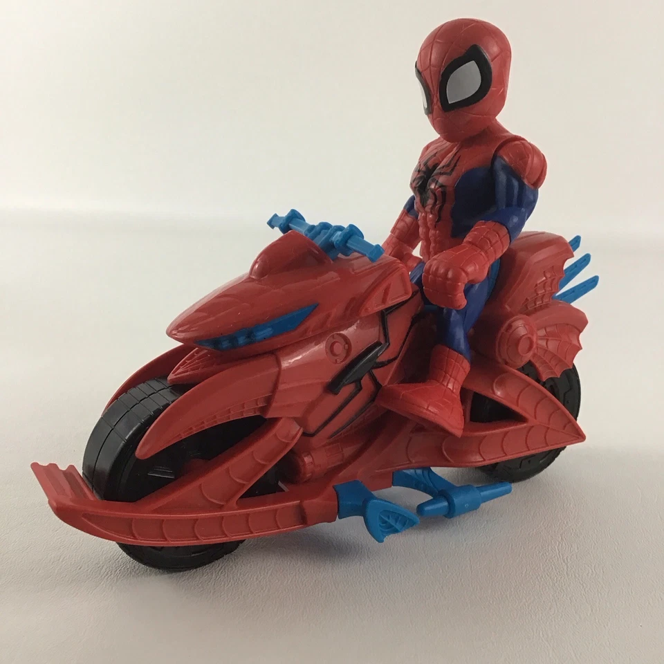 Marvel Super Hero Adventures Spider-Man 5" Figura Swingin Speeder Moto Lote Foto 1 de 4